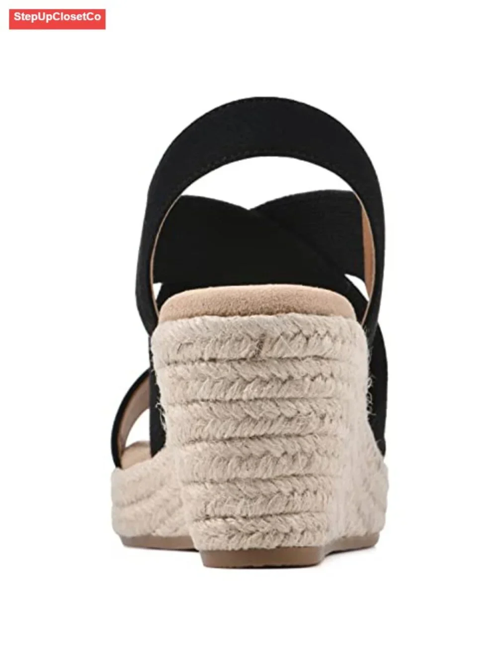 Jute Espadrille Platform Wedge Sandals Slingback Slip On Padded Insole
